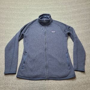 Patagonia Womens Large Sweater Jacket Large Navy Full Zip Fleece